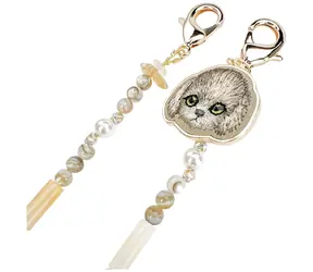 Nimmy Magnetic fashion hnědá / Přívěsek na tašku / Přívěsek ve tvaru psí hlavy / 38,5 cm