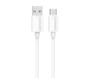 USAMS U98-786 bílá / Nabíjecí a datový kabel / USB-C / 3A / 18W / 1 m / silikonový