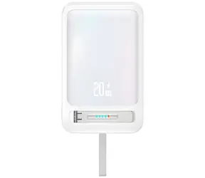 USAMS CD219 XM Series 10000mAh bílá / Power Bank / Magnetické bezdrátové nabíjení 15W / PD 20W
