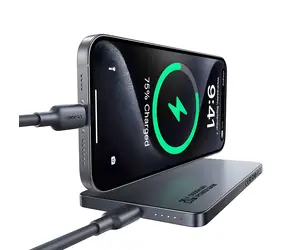 USAMS US-CD231 šedá / Power Bank / Bezdrátové nabíjení / 5000 mAh / PD 20 W