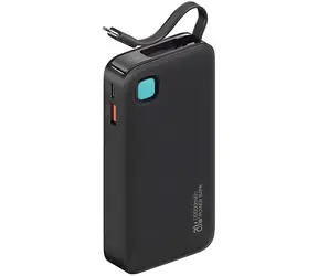 USAMS US-CD224 XY Series černá / Power Bank / 10000mAh / Výsuvný USB-C kabel / PD 20W / LED displej