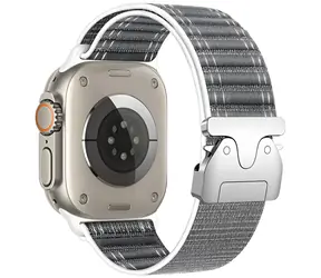Beline Woven Nylon Diagonal Style Parachute 38/40/41mm šedý / Řemínek pro Apple Watch / nylonový / přezka