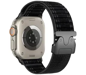 Beline Woven Nylon Diagonal Style Parachute černá / Řemínek pro Apple Watch / 42/44/45/49 mm / nylonový
