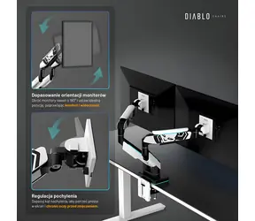 Diablo RGB X-Arm Dual bílo-černá / Rameno na 2 monitory / Do 35" / RGB