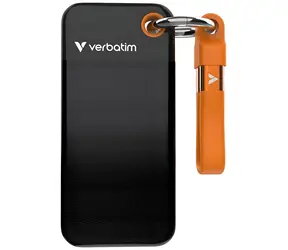 Verbatim Pocket SSD 128 GB černo-oranžová / Externí SSD / USB-C 3.2 Gen 2 / R: 1000 MB/s / W: 1000 MB/s