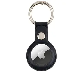 Mercury Kožené pouzdro na Apple AirTag černá / Pouzdro / kůže / kovové poutko na klíče