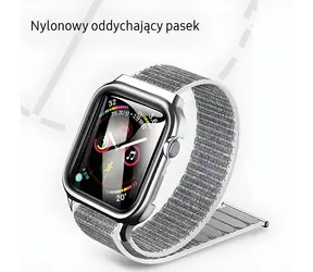 USAMS Nylonový řemínek Apple Watch 44/45mm stříbrná / Řemínek / Nylon / Apple Watch 4/5/6/7/SE