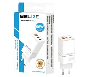 Beline BLN3CW65 bílá / Nabíječka / 2x USB-C + USB-A / 65W / GaN / PD 3.0 + QC 3.0