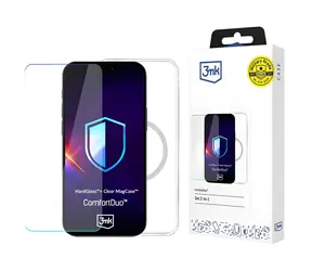 3mk ComfortDuo Clear MagCase Kit pro Apple iPhone 17 Pro Max / Sada pouzdro a sklo / MagSafe / Tvrzené sklo 9H
