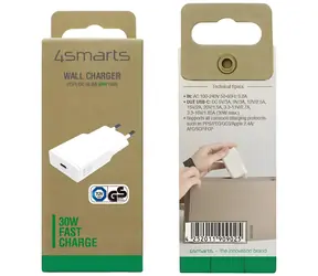 4smarts PDPlug Slim bílá / Síťová nabíječka / GaN / USB-C / 30 W / PD