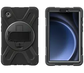 4smarts Rugged Case Grip pro Samsung Galaxy Tab A9 černé / Odolné pouzdro s rukojetí / Zesílené rohy