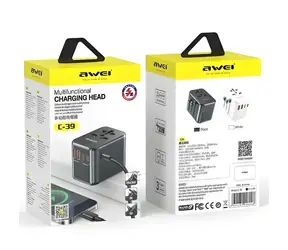 AWEI C-39 černá / Cestovní GaN nabíječka / 35W / 2x USB-A + 3x USB-C