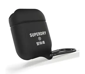 SuperDry AirPods Cover černá / Pouzdro pro sluchátka / Voděodolné / Apple AirPods 1, 2
