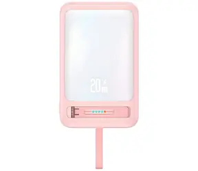 USAMS CD219 XM Series růžová / Power Bank / 10000mAh / Bezdrátové nabíjení 15W / PD 20W / Magnetický