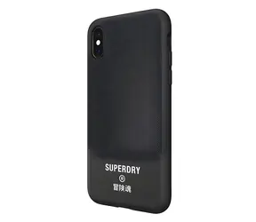SuperDry Moulded Canvas pouzdro pro Apple iPhone X/Xs černá / Pouzdro / plátěná textura