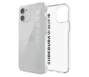 SuperDry Snap Clear Case iPhone 12 mini stříbrná / Pouzdro / Průhledné