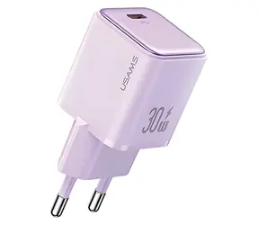 USAMS US-CC186 X-Ron fialová / Nabíječka / USB-C / PD 30W / GaN čip