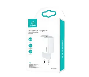 USAMS T34 bílá / Nabíječka / USB-C / 20W / PD3.0 / 5V/3A