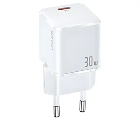 USAMS T45 bílá / Nabíječka / 30W / PD3.0 / mini