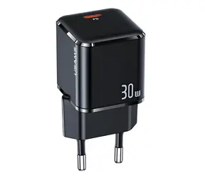 USAMS T45 černá / Nabíječka / USB-C / PD3.0 30W