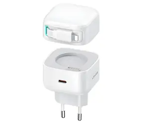 USAMS US-CC202 bílá / Nabíječka / GaN / 35W / USB-C / Lightning kabel / PD / QC