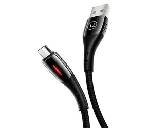 USAMS SJ346 U-Tone černá / Datový kabel / microUSB / 1,2 m / 2A nabíjení