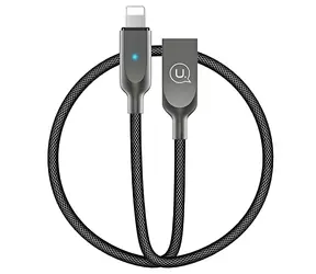 USAMS SJ170 černá / Datový kabel / Lightning / Smart Power Off / 1,9 m
