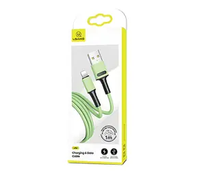 USAMS SJ434 U52 zelená / Nabíjecí a datový kabel / Lightning / 1m / 2A / TPE