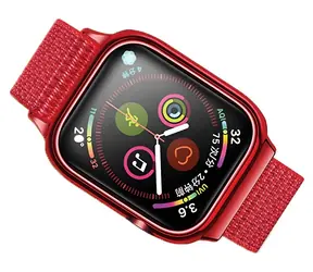 USAMS US-ZB074 červená / Pásek / Nylon / Apple Watch 4/5/6/7/SE 44/45mm