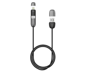 FujiPower kabel Lightning/microUSB 1m černá / Kabel / 2v1 / USB 2.0 / nabíjení a synchronizace