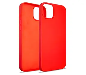 Beline Silicone Case iPhone 15 Plus 6.7" červená / Silikonový kryt / Textilní podšívka / Bezdrátové nabíjení