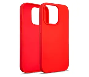 Beline Silicone Case iPhone 15 Pro 6.1" červená / Silikonový kryt / Textilní podšívka / Bezdrátové nabíjení