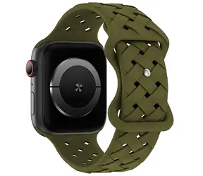 Beline Silicone Woven olivová / Pásek pro Apple Watch / 42/44/45/49 mm / silikonový, tkaný