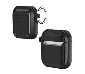 Beline AirPods Solid Cover černá / Pouzdro pro sluchátka / TPU-PC / AirPods 1./2. generace / S karabinou