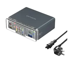 4smarts Lucid GaN DIY MODE 300W šedá / Nabíjecí stanice / 3x USB-C + 1x USB-A / TFT displej