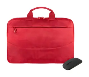 Tucano Idea červená / Sada / brašna na notebook 15,6" + bezdrátová myš / polstrovaná přihrádka
