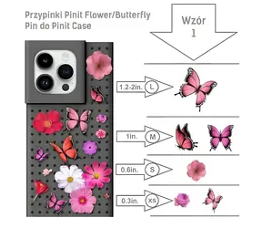 Pinit Flower/Butterfly Pin vzor 1 / Sada špendlíků pro Pinit Case / 6 ks