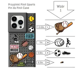 Pinit Sports Pin vzor 1 / Placka pro pouzdro Pinit Case / sada 6 ks