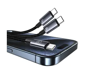 USAMS SJ740 Sufeng Series černá / Datový kabel / 2x USB-C / 72W PD / 1,2 m