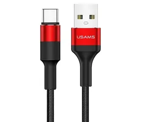 USAMS SJ221 U5 červená / Datový kabel / USB-C / 2A / 1,2 m