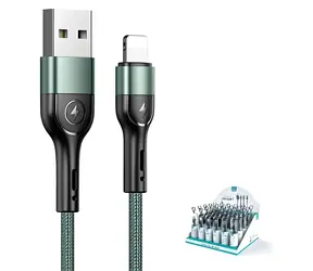 USAMS SJ448 U55 zelená / Dobíjecí a datový kabel / Lightning / Braided / 1m