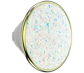 PopSockets PopTop Luxe Enamel Opal bílá / Držák telefonu / Stojánek / Vyměnitelný vršek