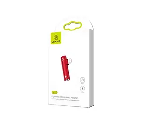 USAMS SJ276 AU07 2v1 červená / Adaptér / Lightning + 3.5mm jack / Nabíjení a audio