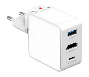 4smarts Flex Adapter Hub bílá / Nabíjecí adaptér s HDMI výstupem / GaN / 65W / 2x USB-C + USB-A / HDMI 4K 30Hz