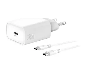 4smarts VoltPlug PD 30W bílá / Nabíječka / USB-C / v balení kabel USB-C 1,5 m