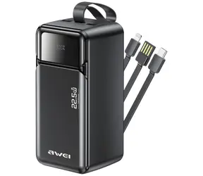 Awei PA-107 černá / Powerbanka / 50000mAh / PD 22,5W / 3x USB