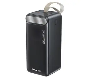 Awei PA-81 černá / Powerbanka / 50 000 mAh / PD 65W / 2x USB-A/USB-C