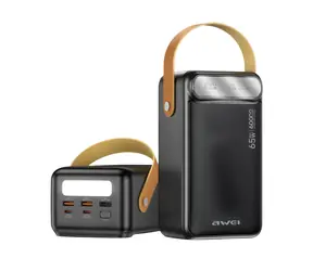 Awei PA-82 černá / Powerbanka / 60 000 mAh / PD 65W / 2x USB-A / USB-C