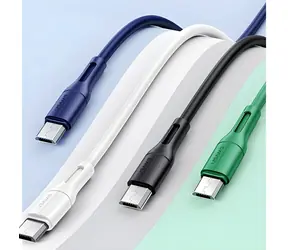 USAMS SJ502 U68 modrá / Datový a nabíjecí kabel / MicroUSB / 2A / 1m