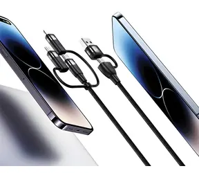 USAMS SJ645U U85 fialová / Datový kabel / 6v1 / USB-C, USB, Lightning, Micro-USB / 100W PD / 1,2 m